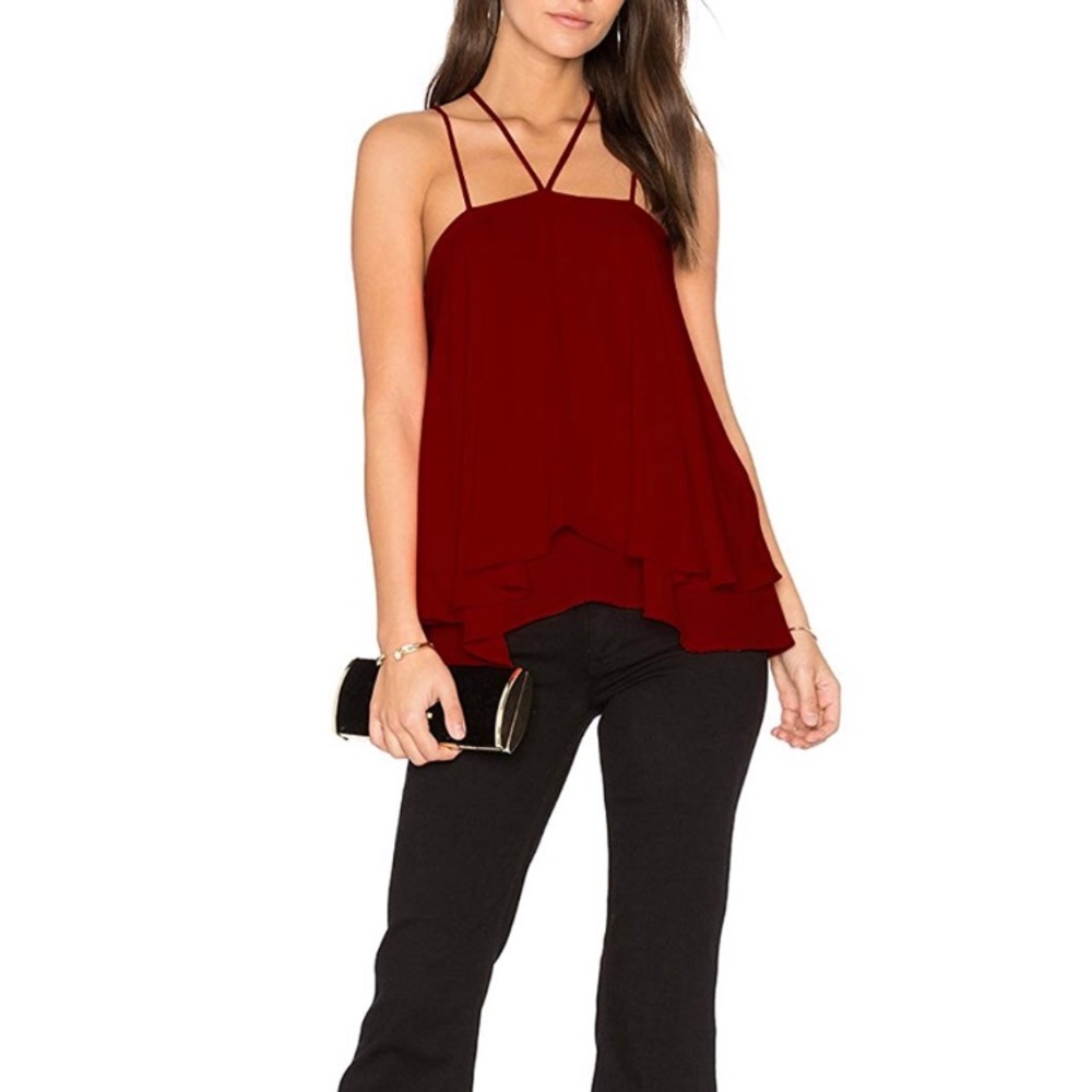 Coventavenue - Strappy Swing Flowy Tank Top